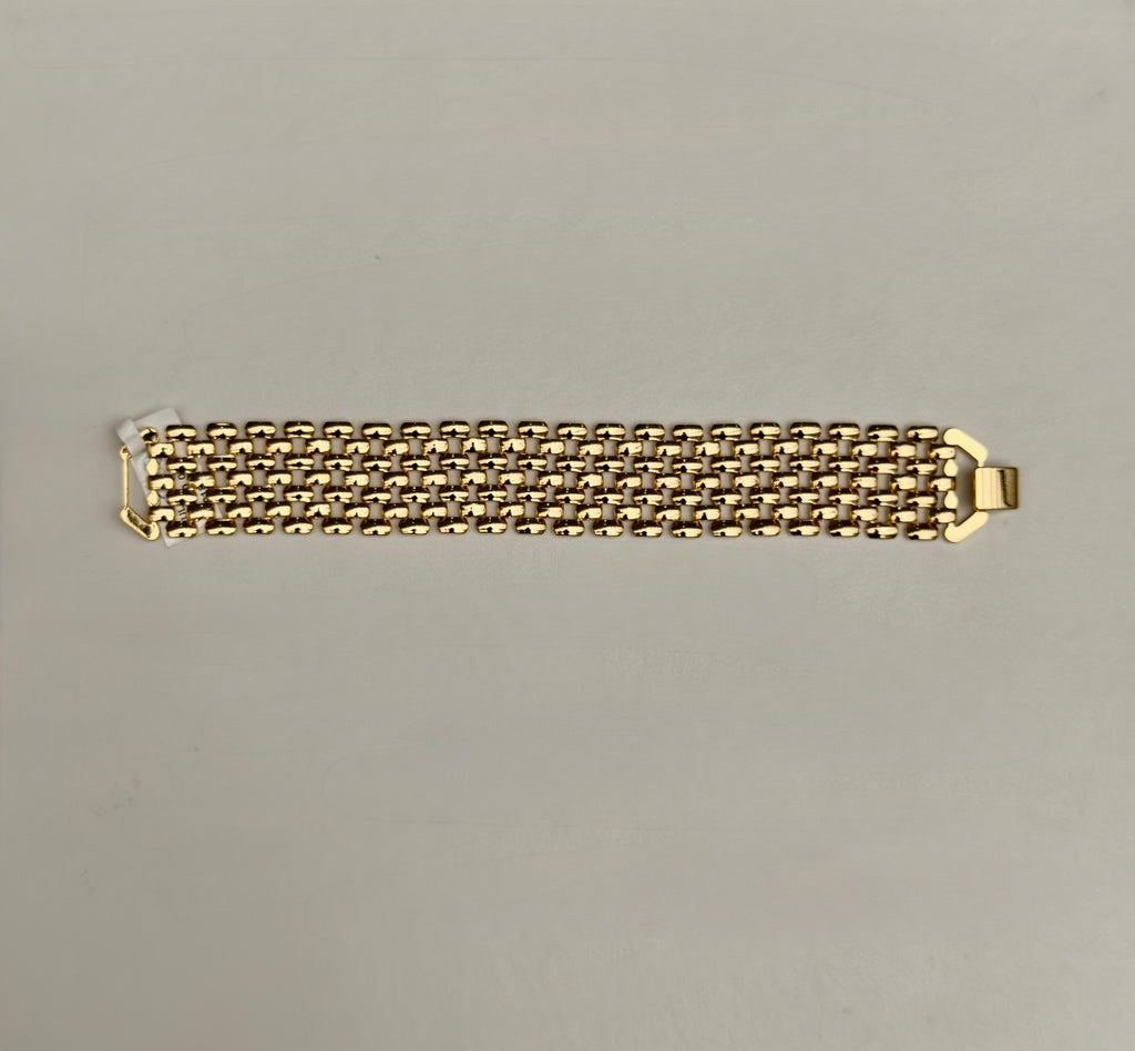 Wide Gold-Plated Link Bracelet