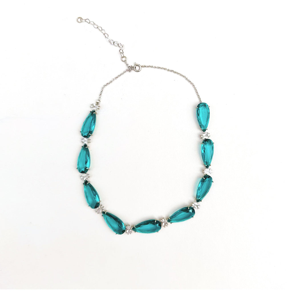necklace with blue crystal