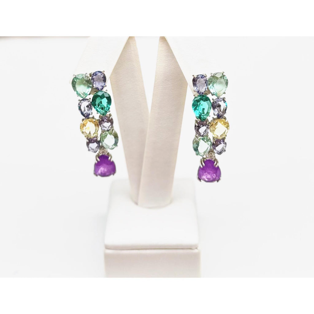 Sterling Silver Colorful Gemstone Earrings