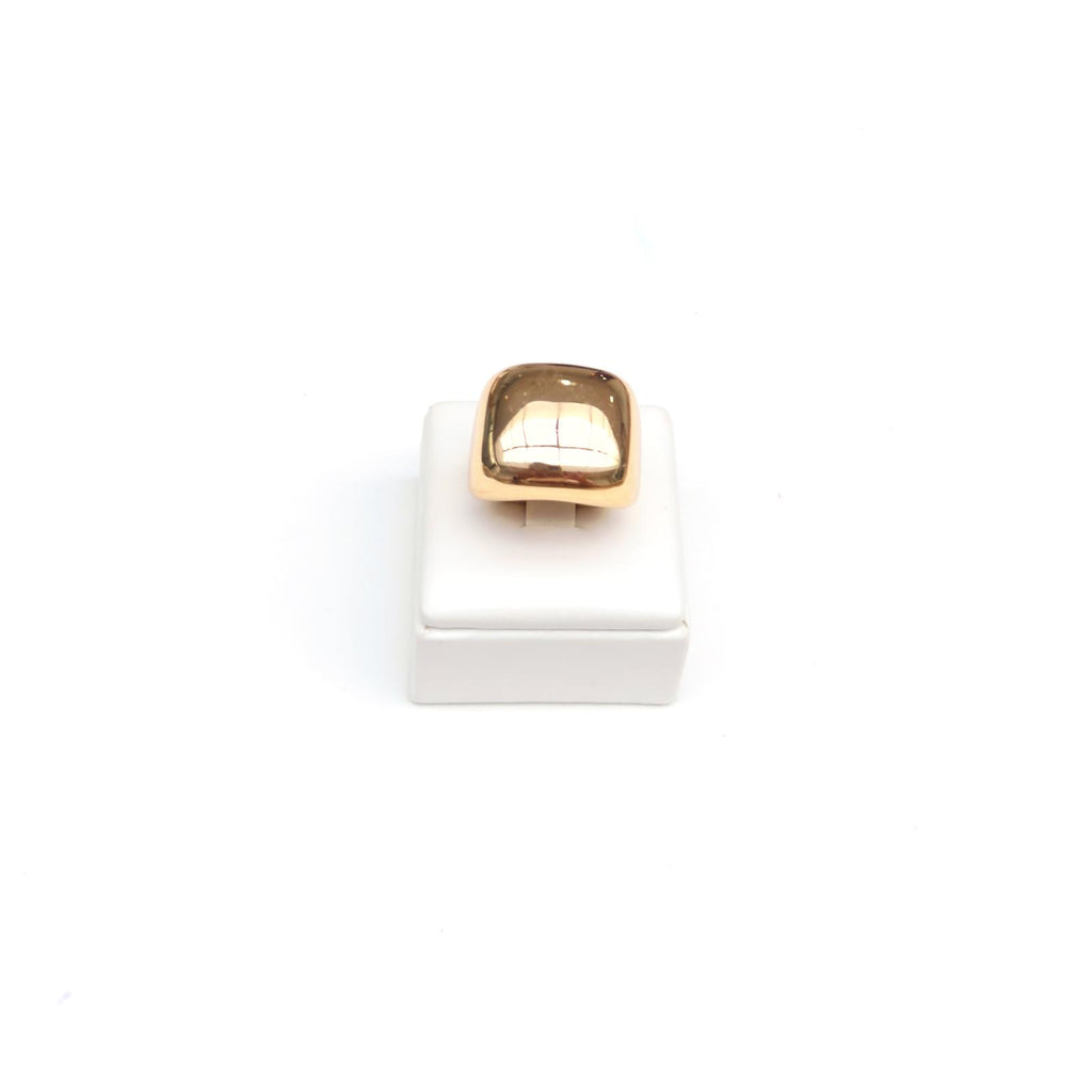 Gold-Plated Square Dome Ring