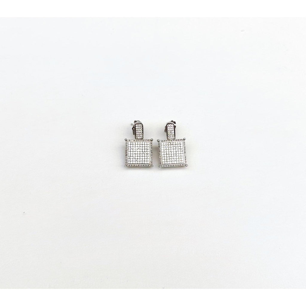 Square Pavé Drop Earrings
