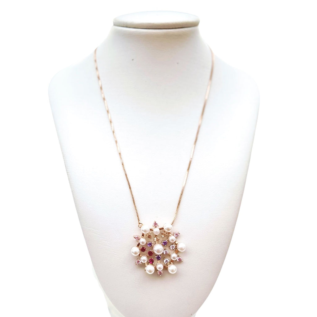 Gold-Plated Necklace with Pearls