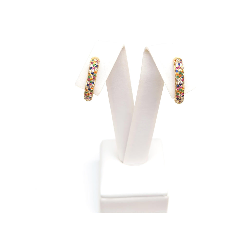 Rainbow Pavé Hoop Earrings