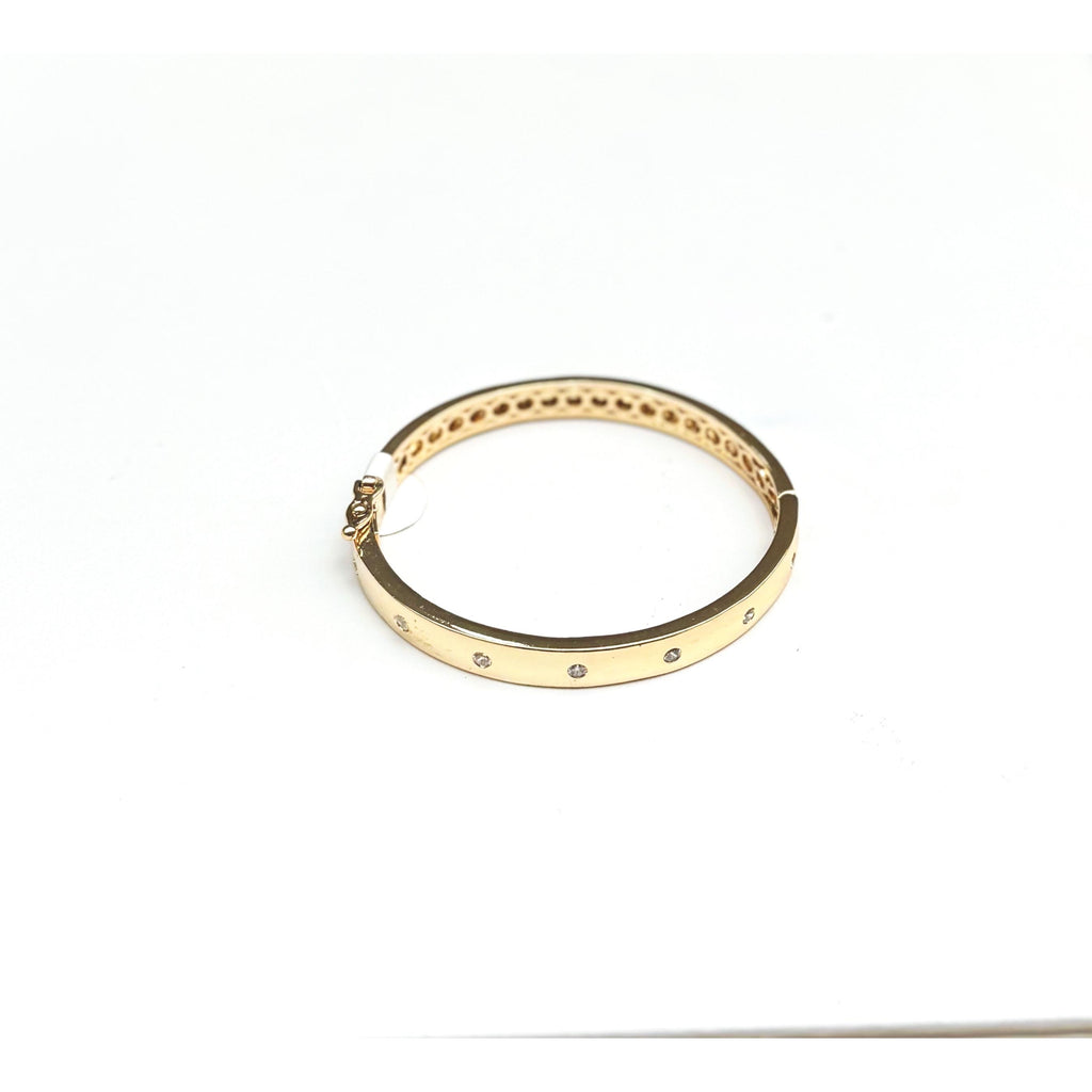 Gold-Plated Bangle with Crystals