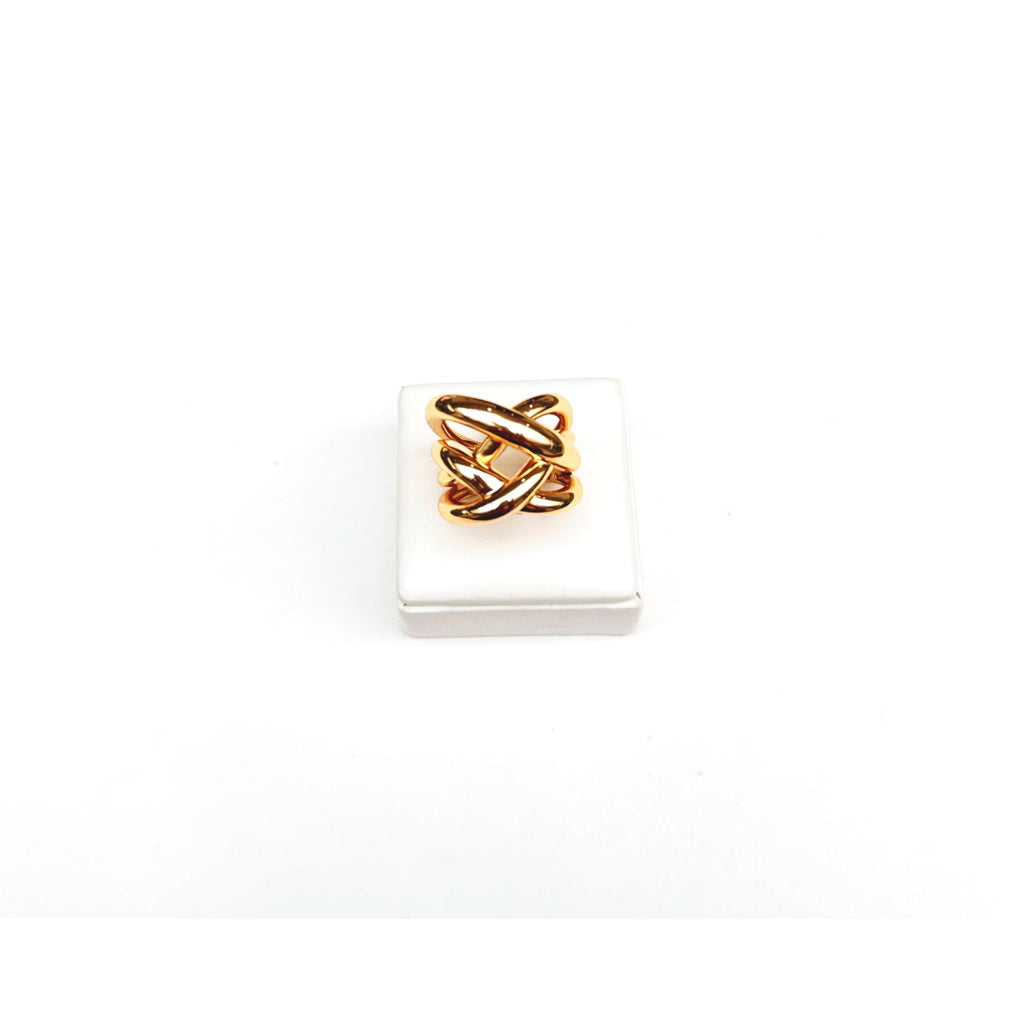 Gold-Plated Twist Statement Ring