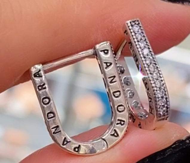 Pandora Sparkling Hoop Earrings”
