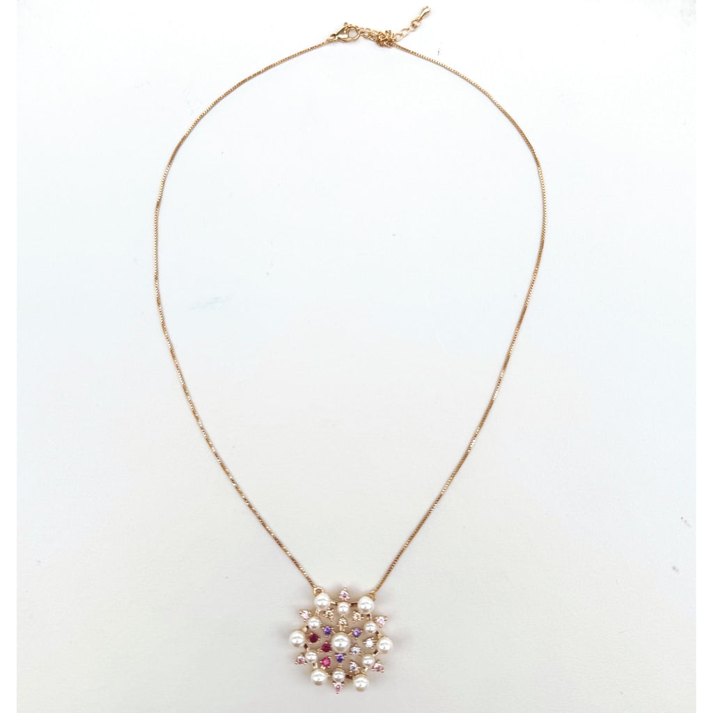 Gold-Plated Necklace with Pearls