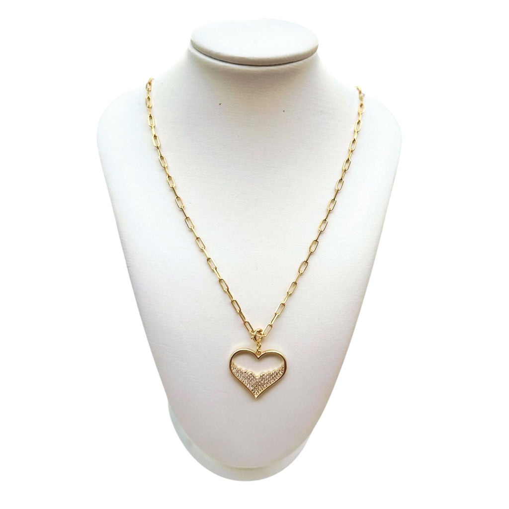 Gold-Plated Heart Pendant Necklace