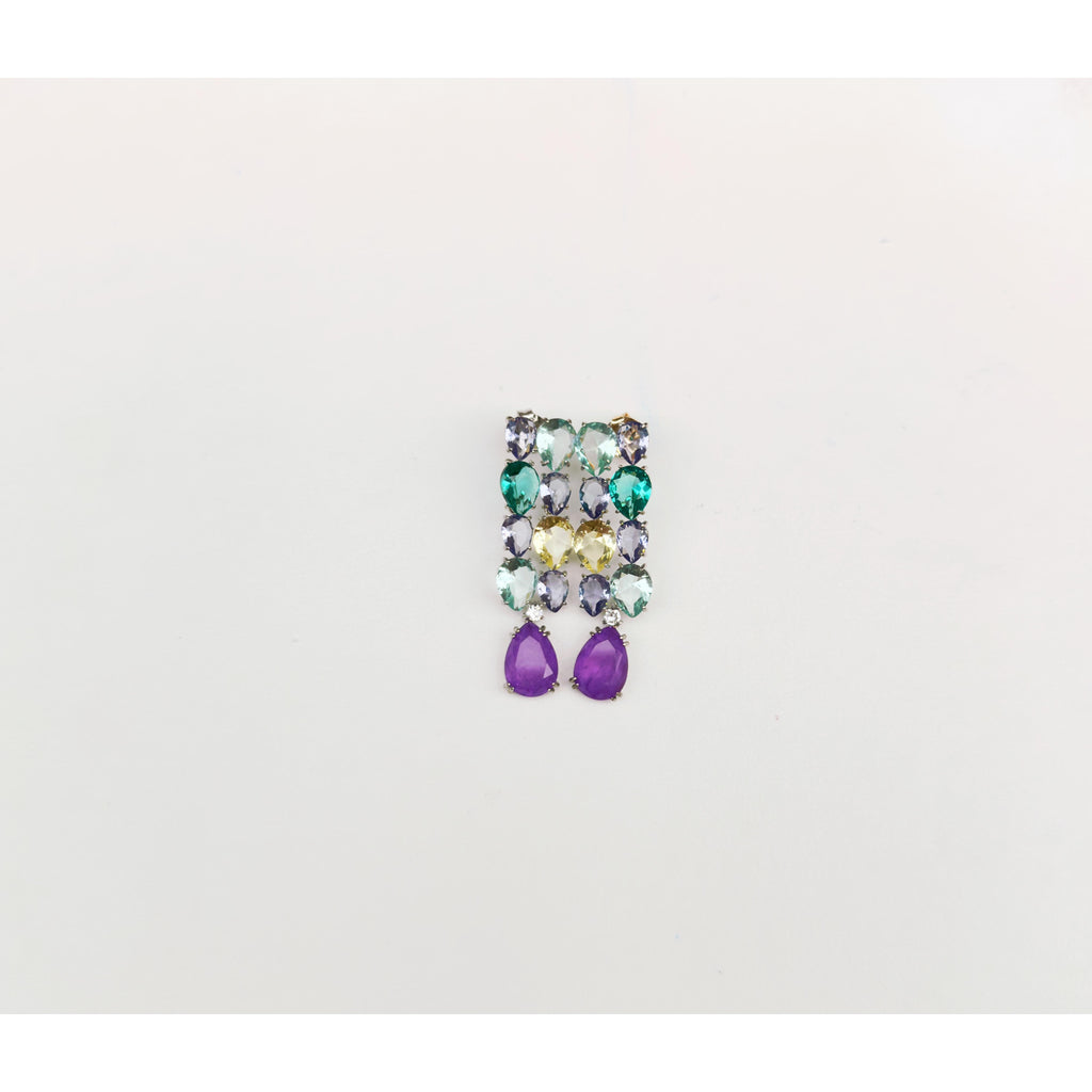 Sterling Silver Colorful Gemstone Earrings