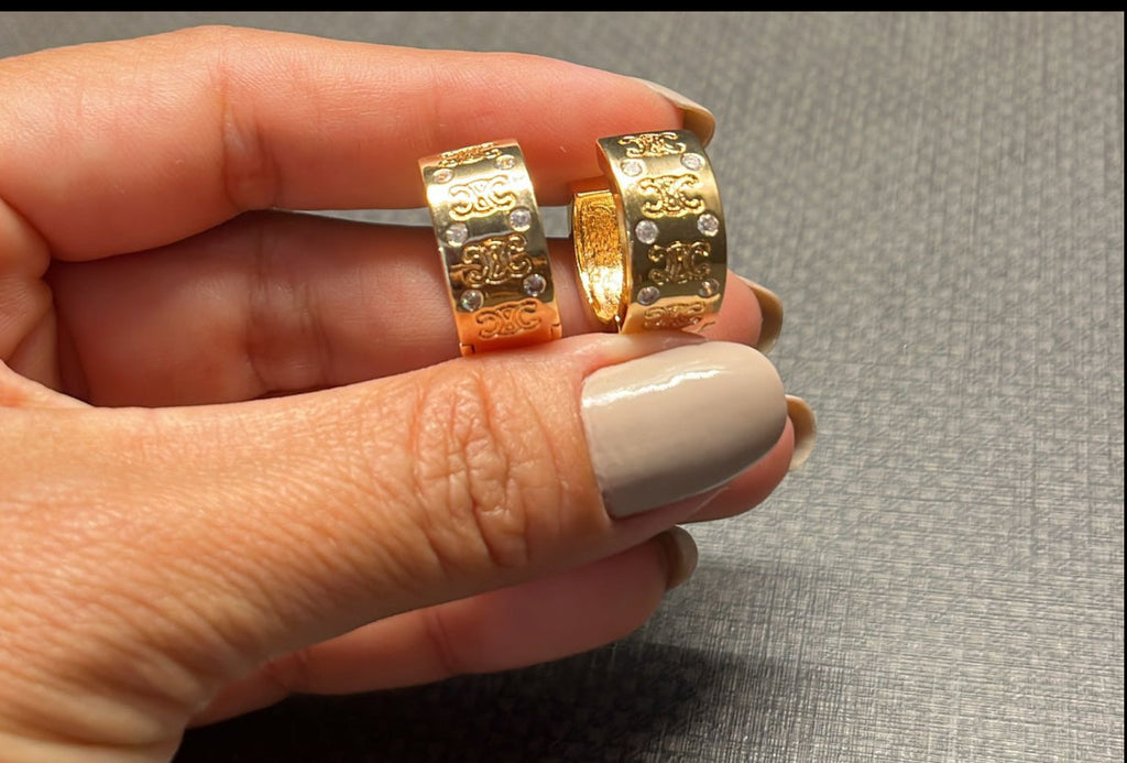 Charming semi jewels Hoops with Crystals