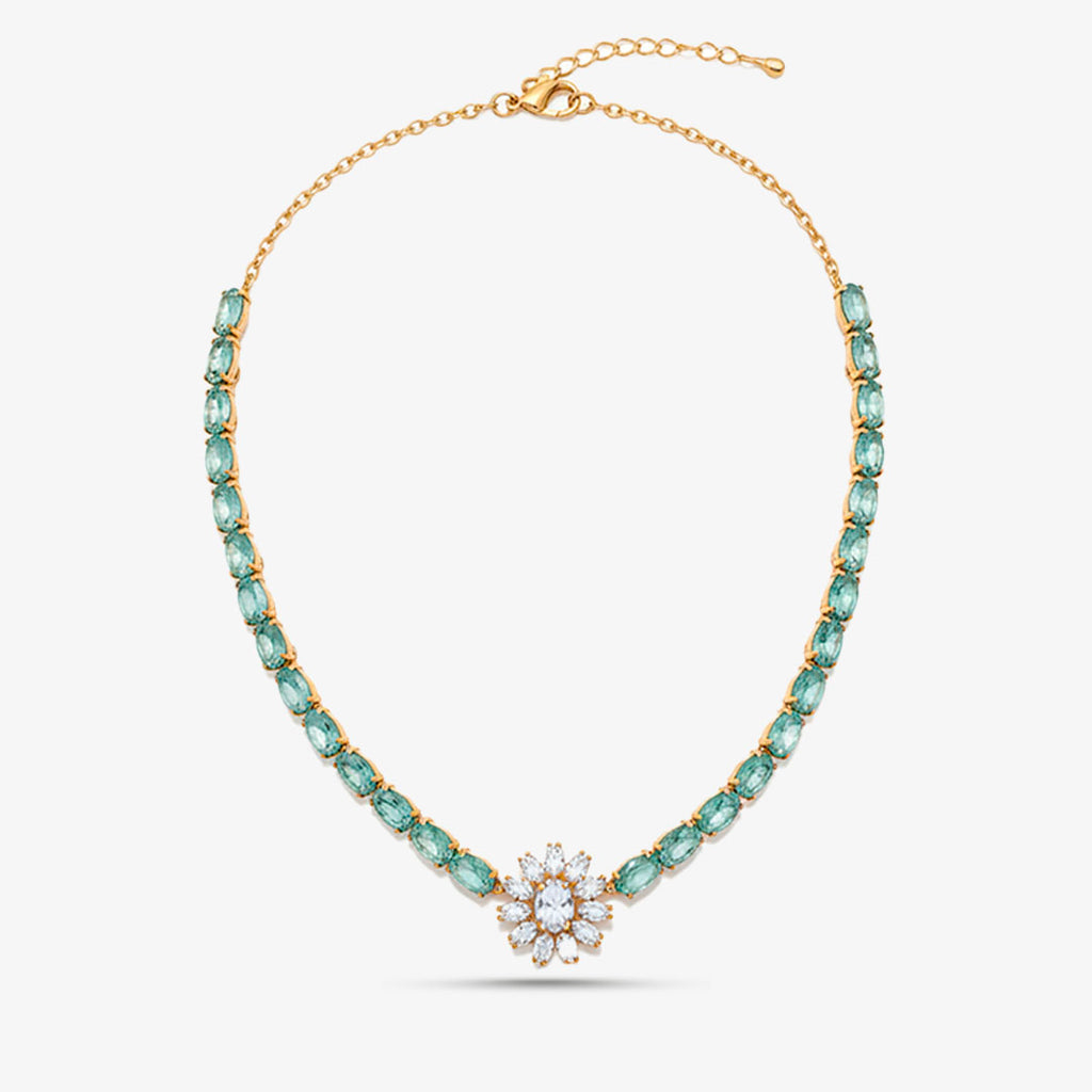 Blue Radiance Floral Necklace