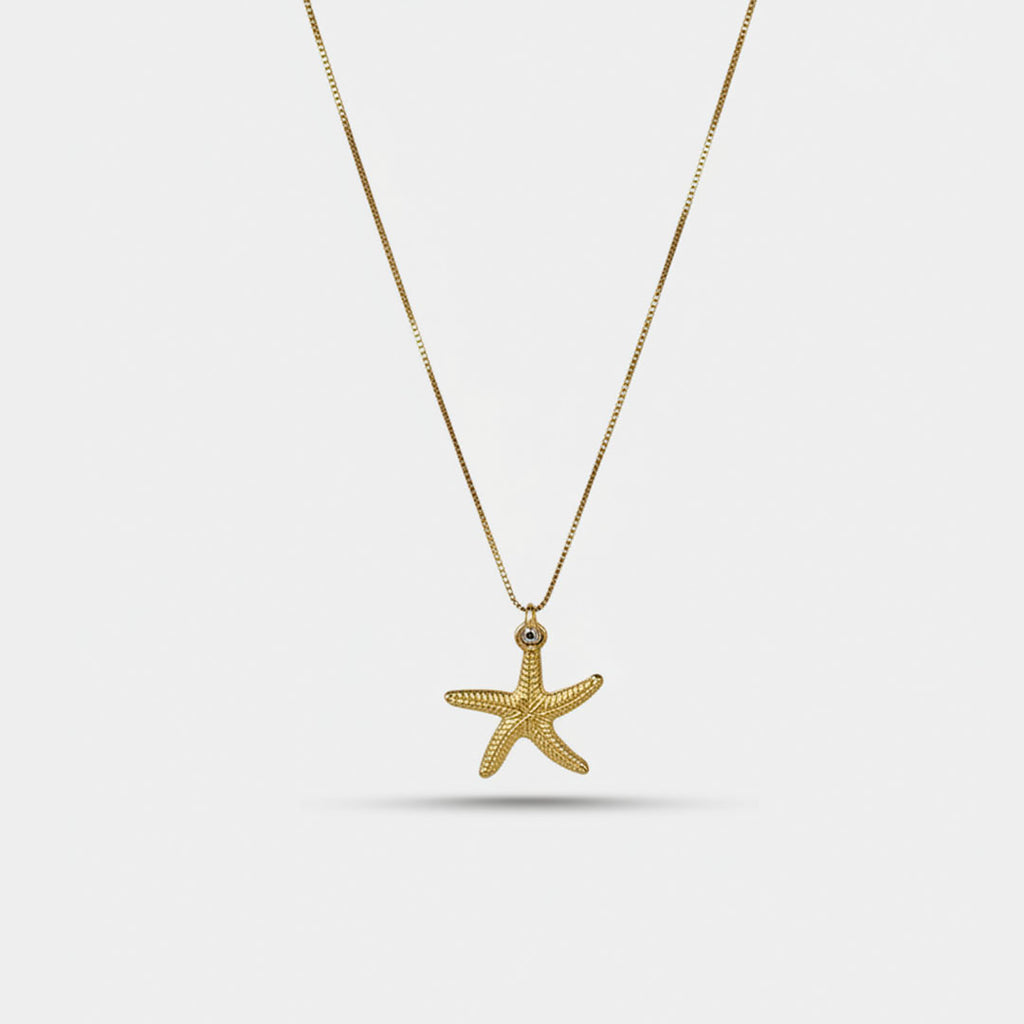 Golden Starfish Charm Necklace