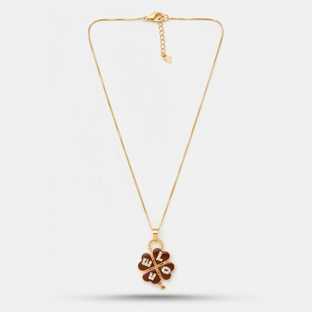 Golden Clover Pendant Necklace