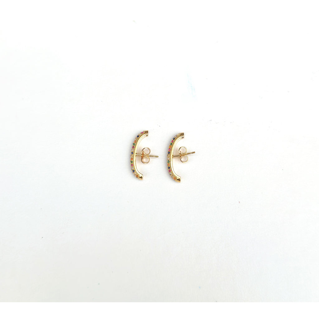 Rainbow Pavé Hoop Earrings