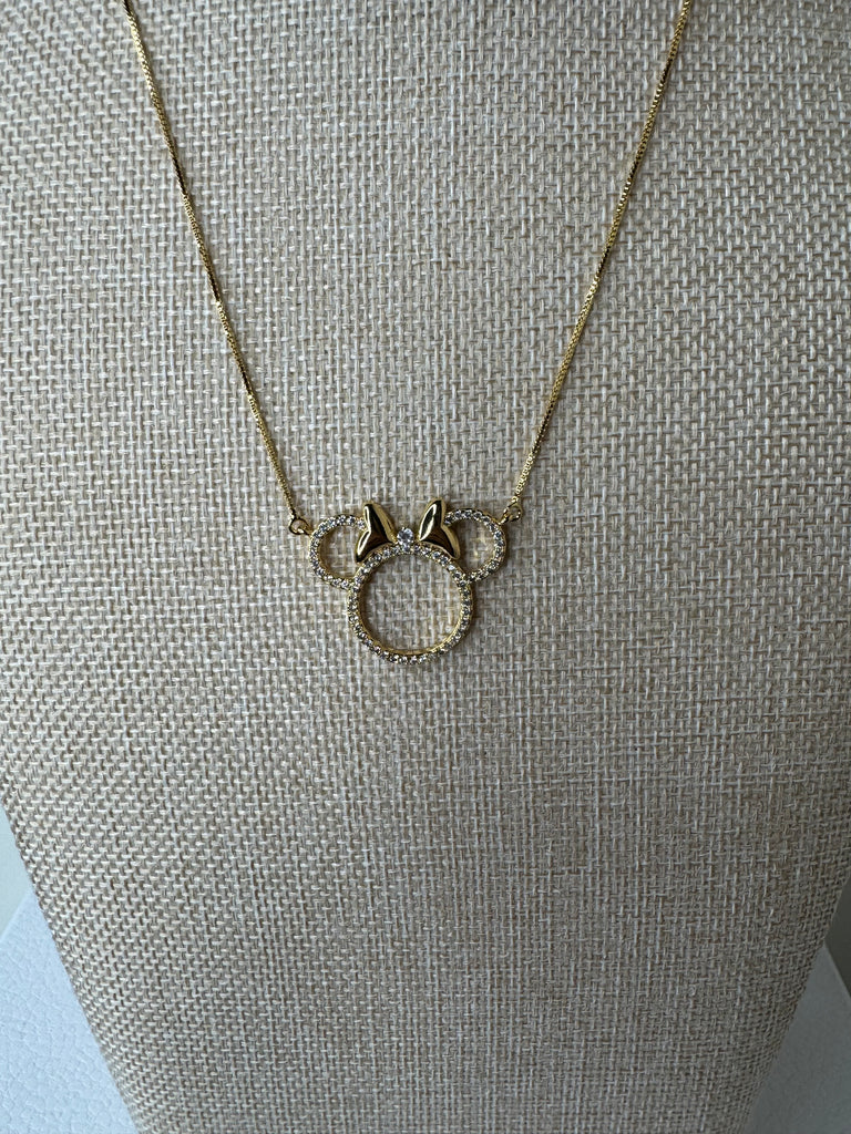 Minnie Mouse Bow Necklace