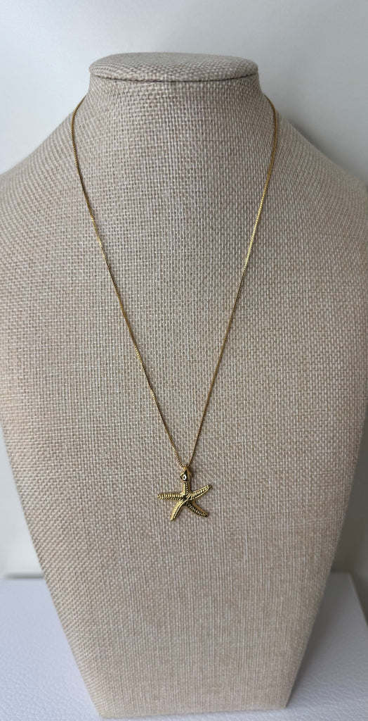 Golden Starfish Charm Necklace