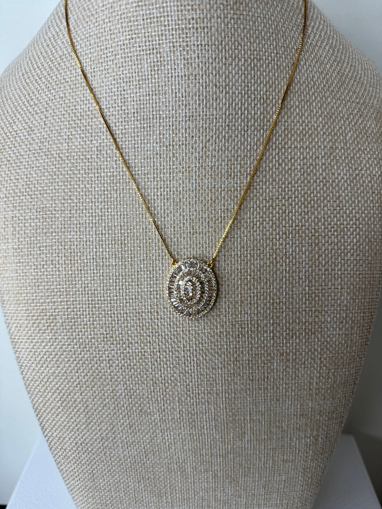 Orbit Pavé Medallion Necklace