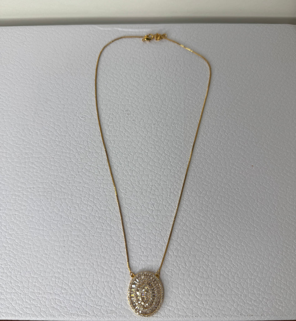 Orbit Pavé Medallion Necklace