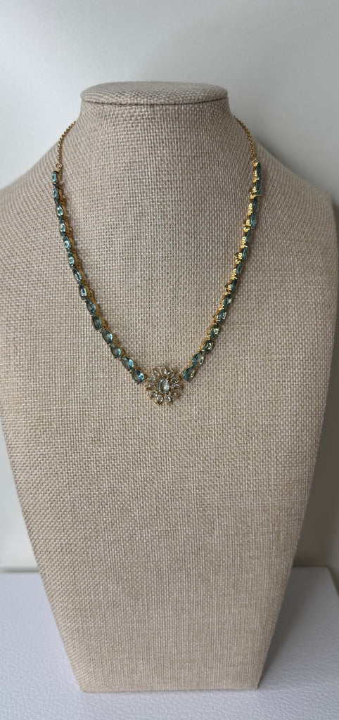 Blue Radiance Floral Necklace