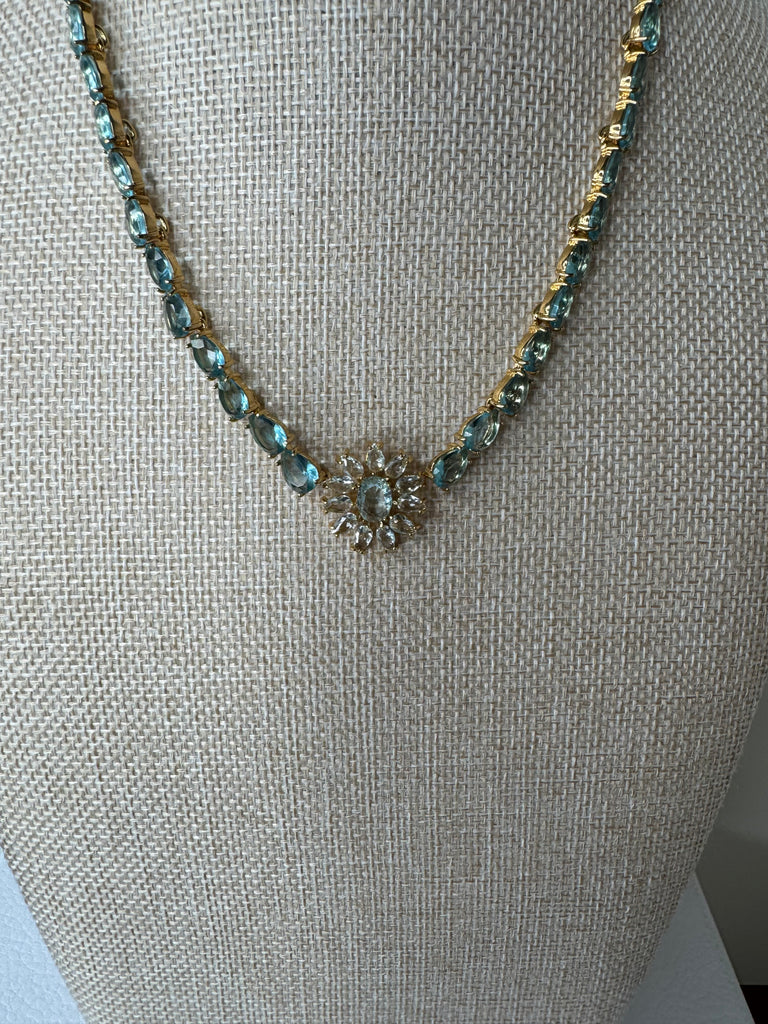 Blue Radiance Floral Necklace