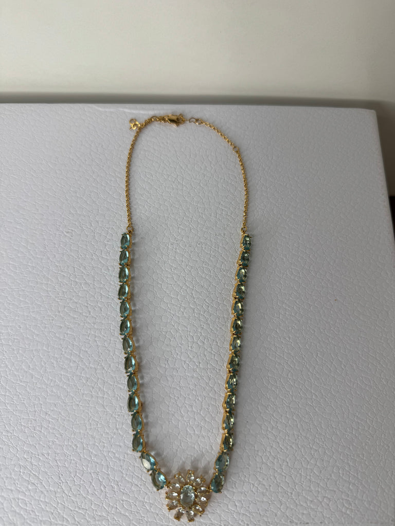 Blue Radiance Floral Necklace