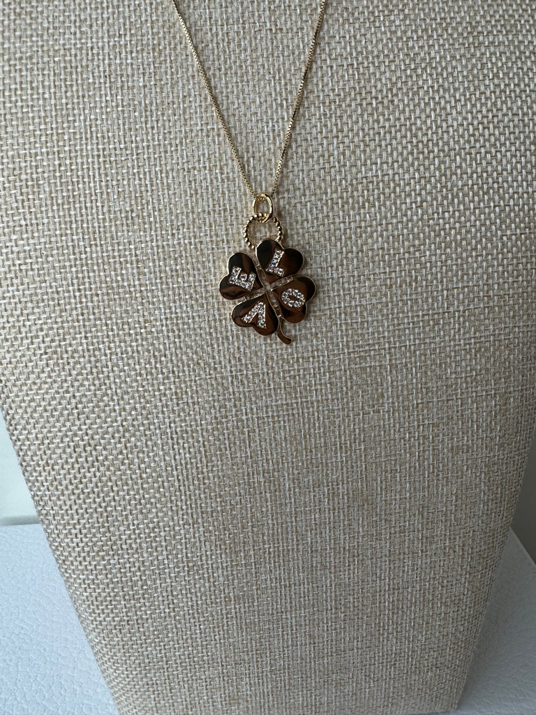 Golden Clover Pendant Necklace
