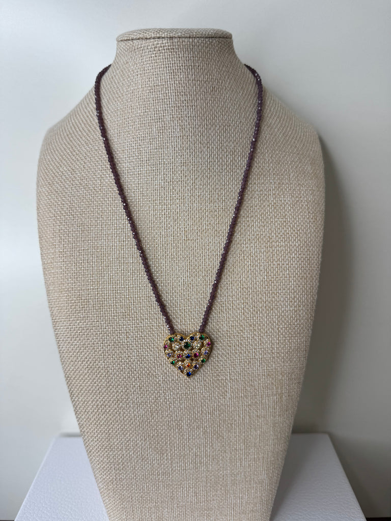 Rainbow Heart Charm Necklace