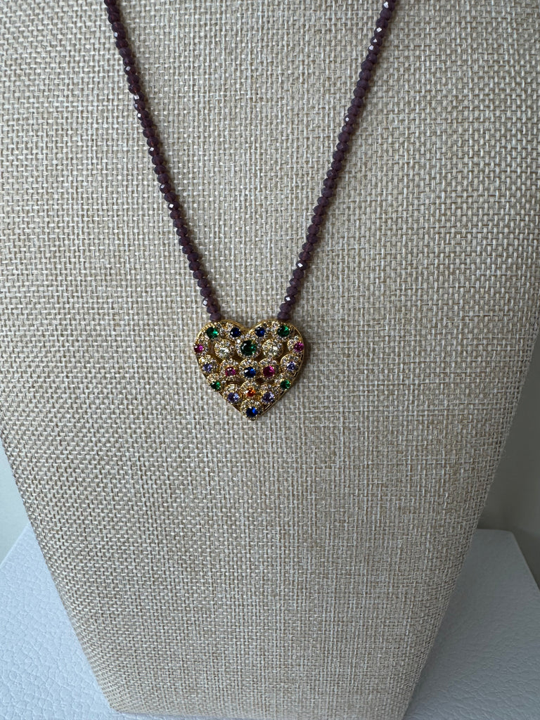 Rainbow Heart Charm Necklace