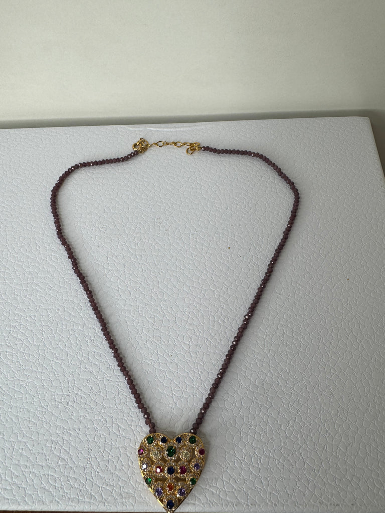 Rainbow Heart Charm Necklace