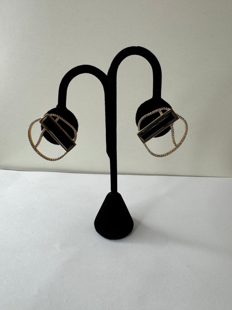 Obsidian Orbit Statement Earrings
