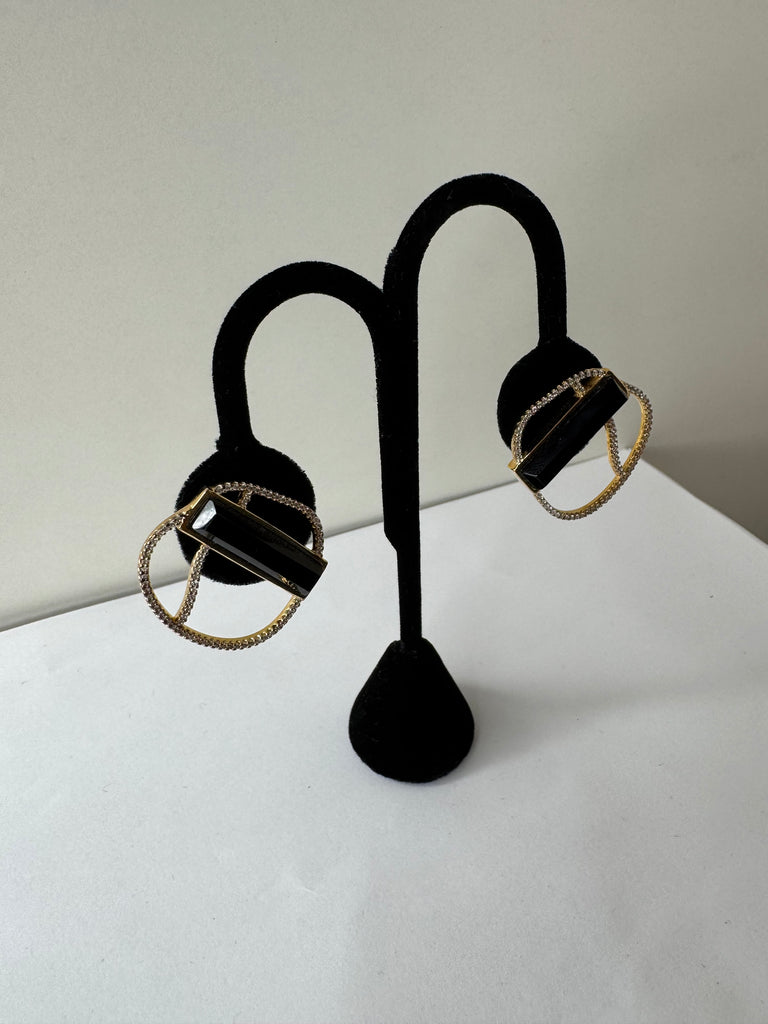 Obsidian Orbit Statement Earrings