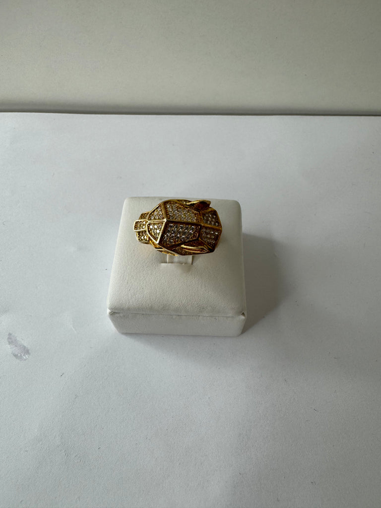 Faceted Gold Crystal Statement Ring
