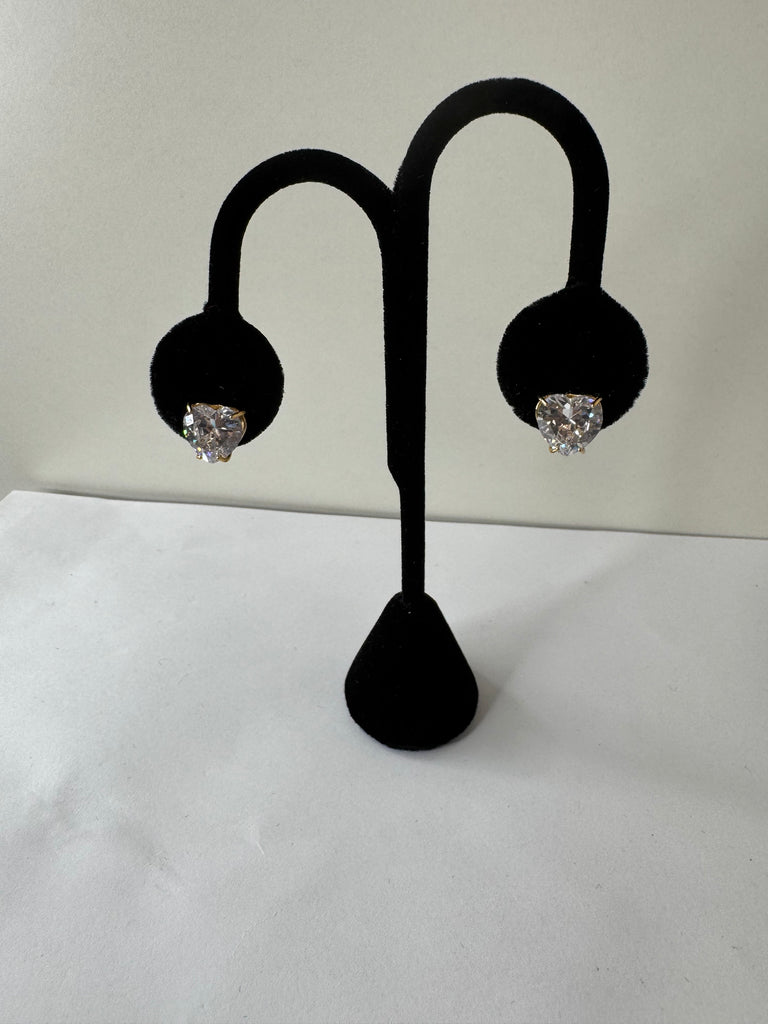 Golden Heart-Shaped Studs