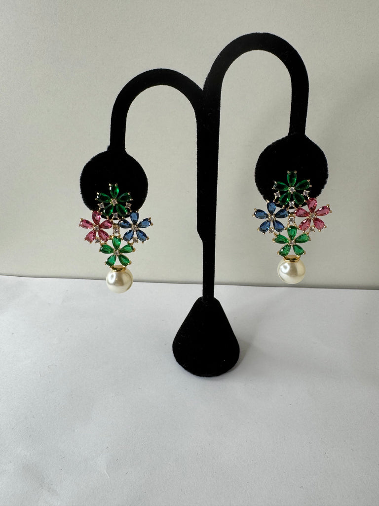 Garden Bloom Pearl Drop Earrings