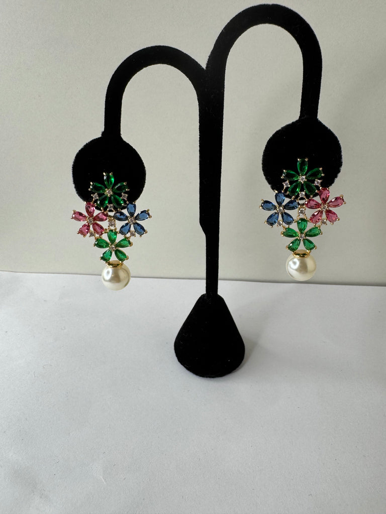 Garden Bloom Pearl Drop Earrings
