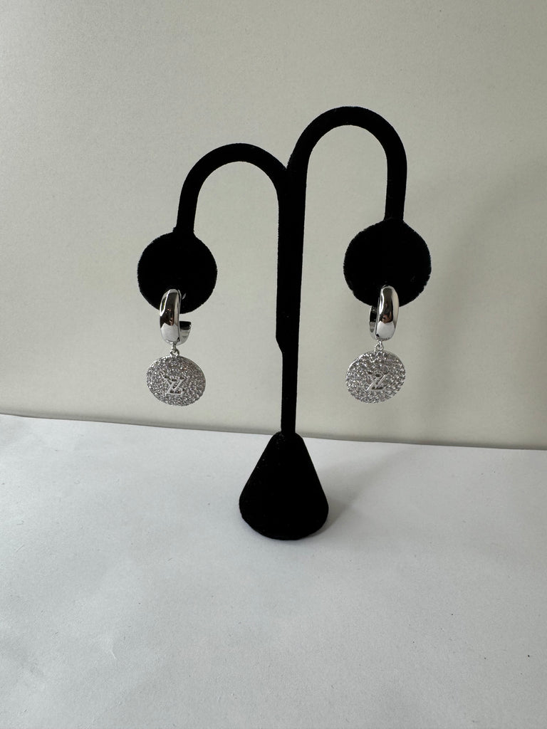Pavé Round LV Disc Earrings