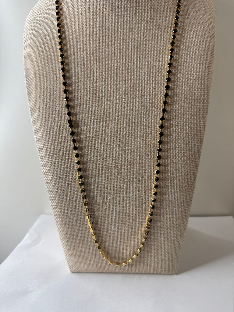 Black and Gold Long Necklace