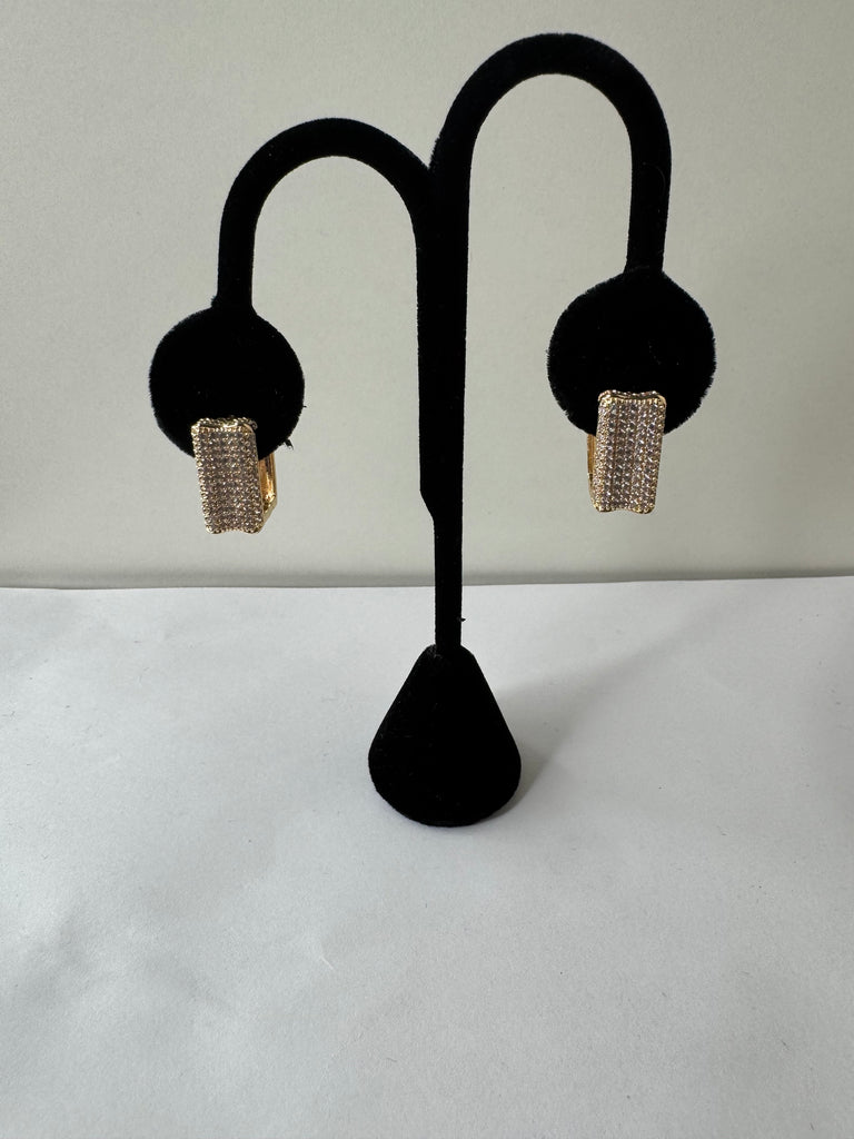 Rectangular Zirconia Hoop Earrings