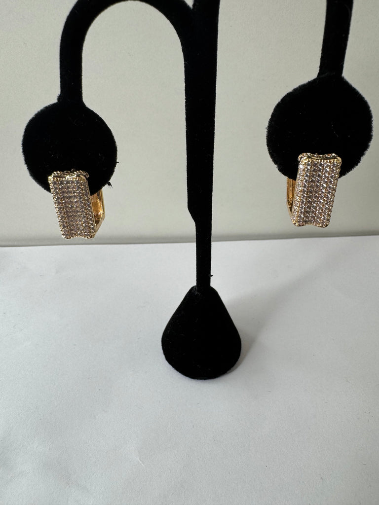 Rectangular Pavé Statement Earrings