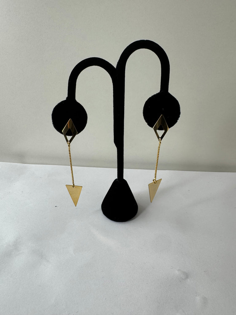 Geometric Gold Drop Earrings
