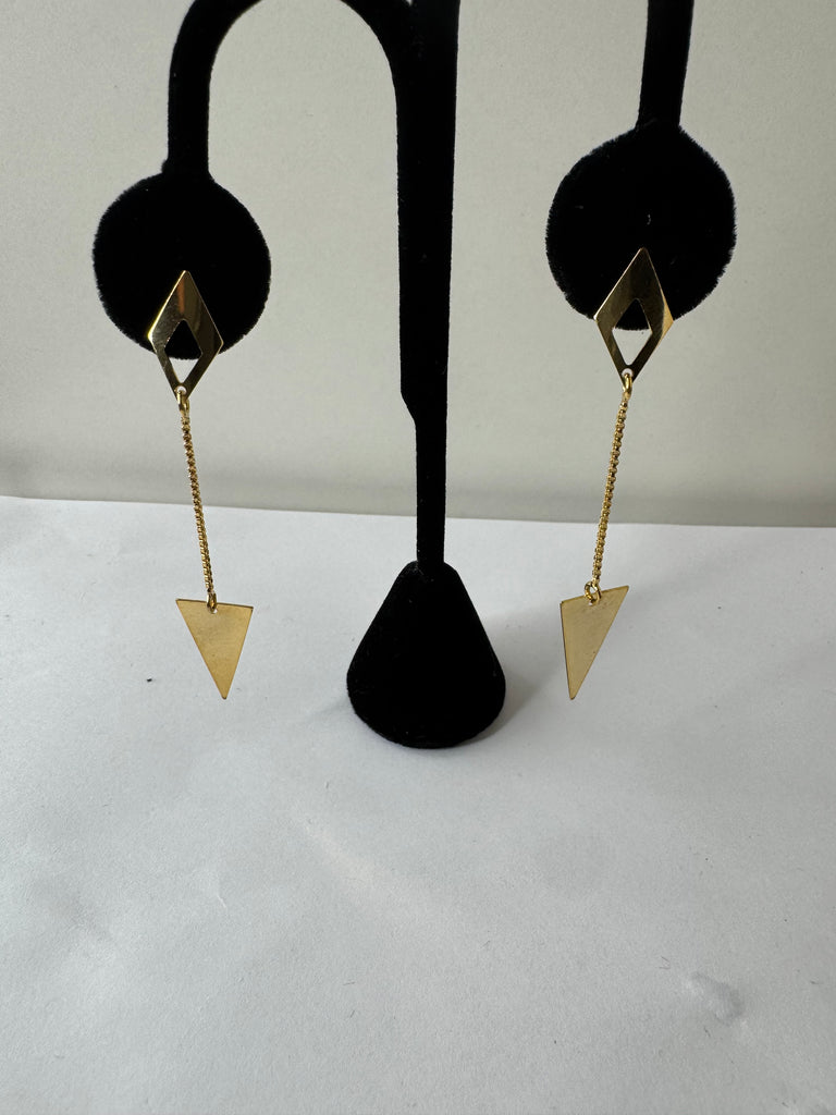 Geometric Gold Drop Earrings