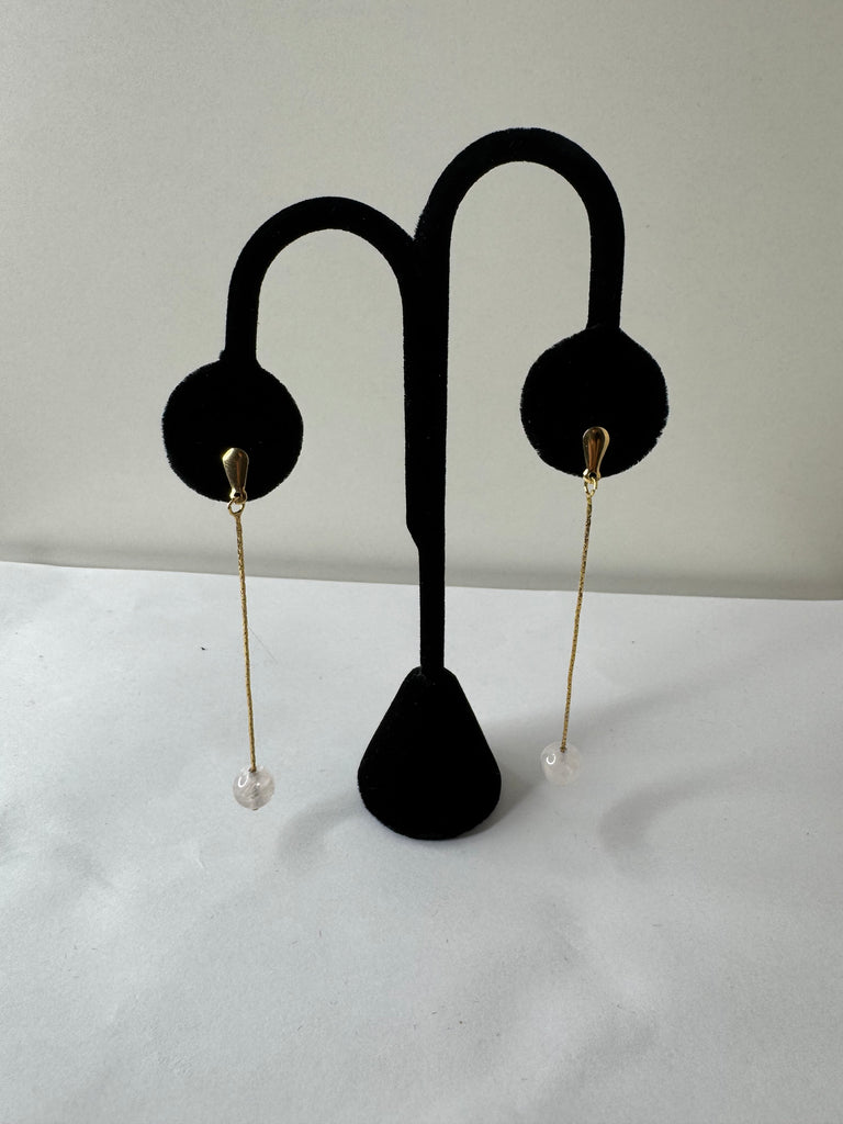 Threaded Pearl Drop Earrings