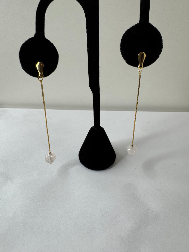 Threaded Pearl Drop Earrings