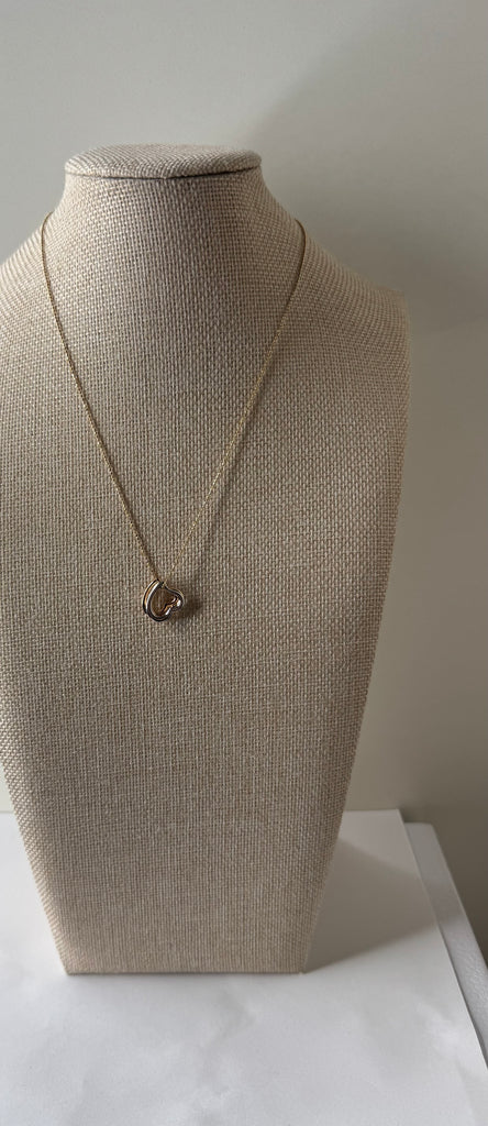 Twisted Heart Gold Necklace