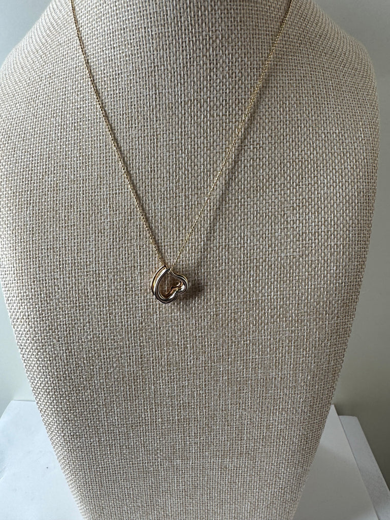 Twisted Heart Gold Necklace