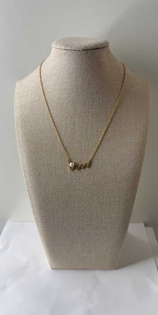 Pearl & Crown Accent Necklace