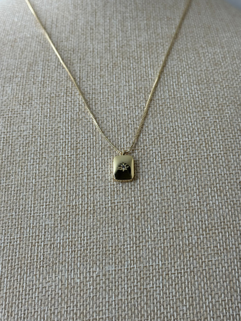 Gold Mini Flower Charm Necklace