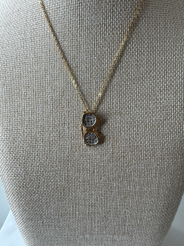 Crystal double Pendant necklace