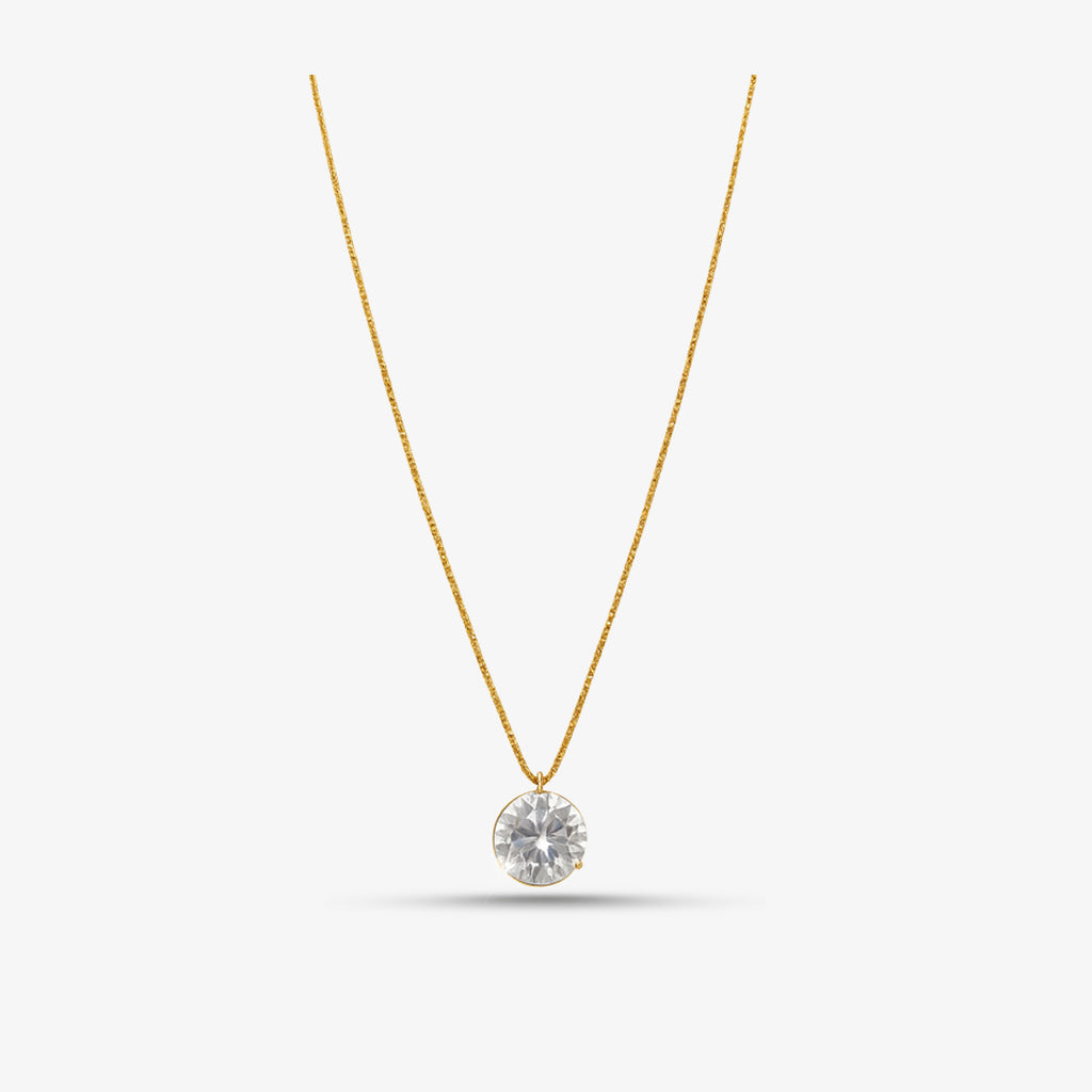 necklace with light point, zirconia plated 18 gold