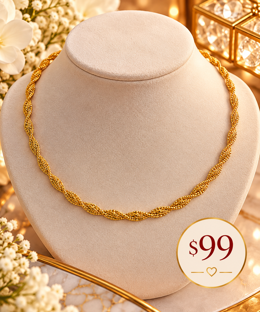 Gold- Plated Twist Necklace